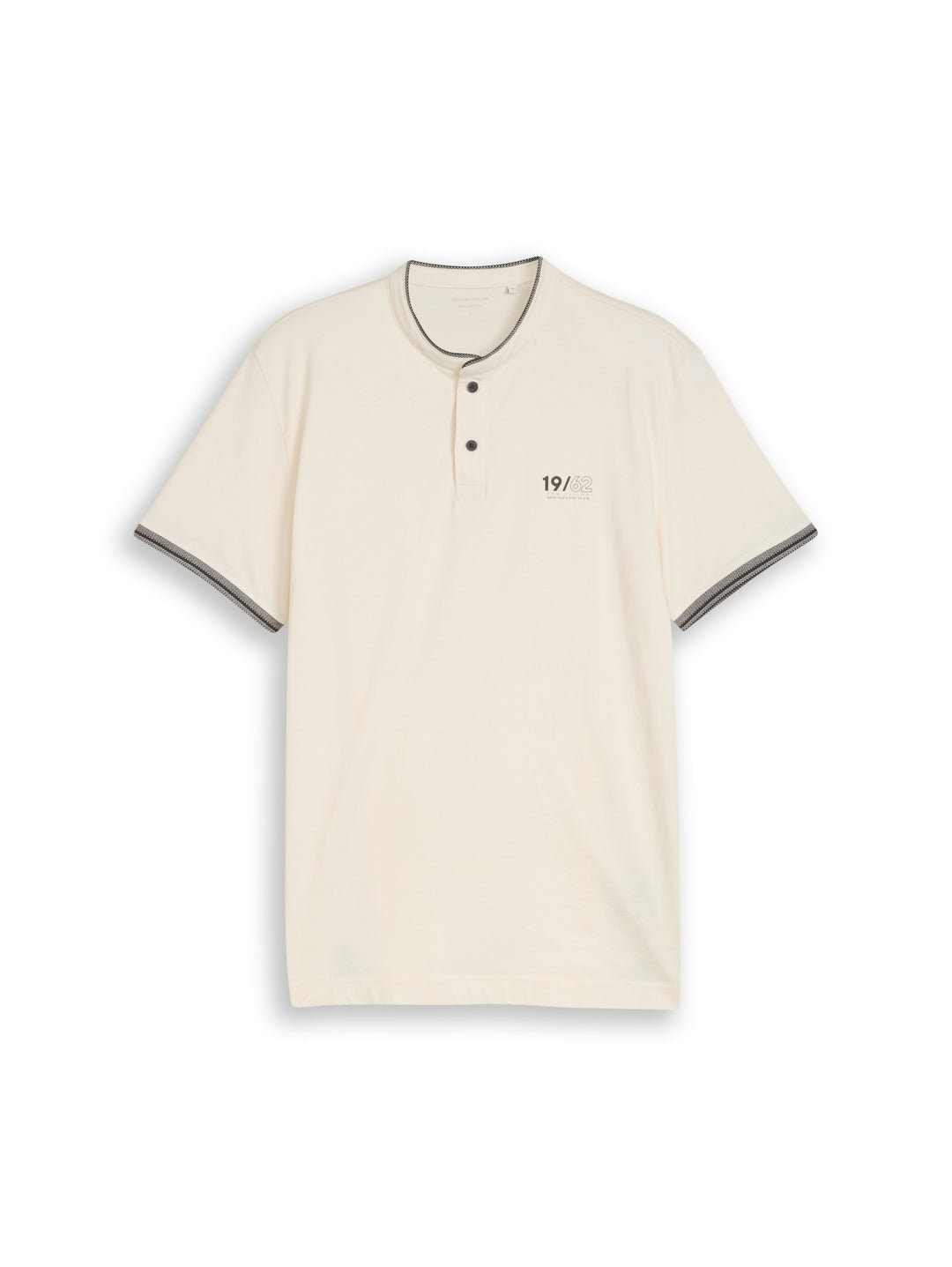 printed stand-up collar polo, Gardenia White 10348 Bild 1