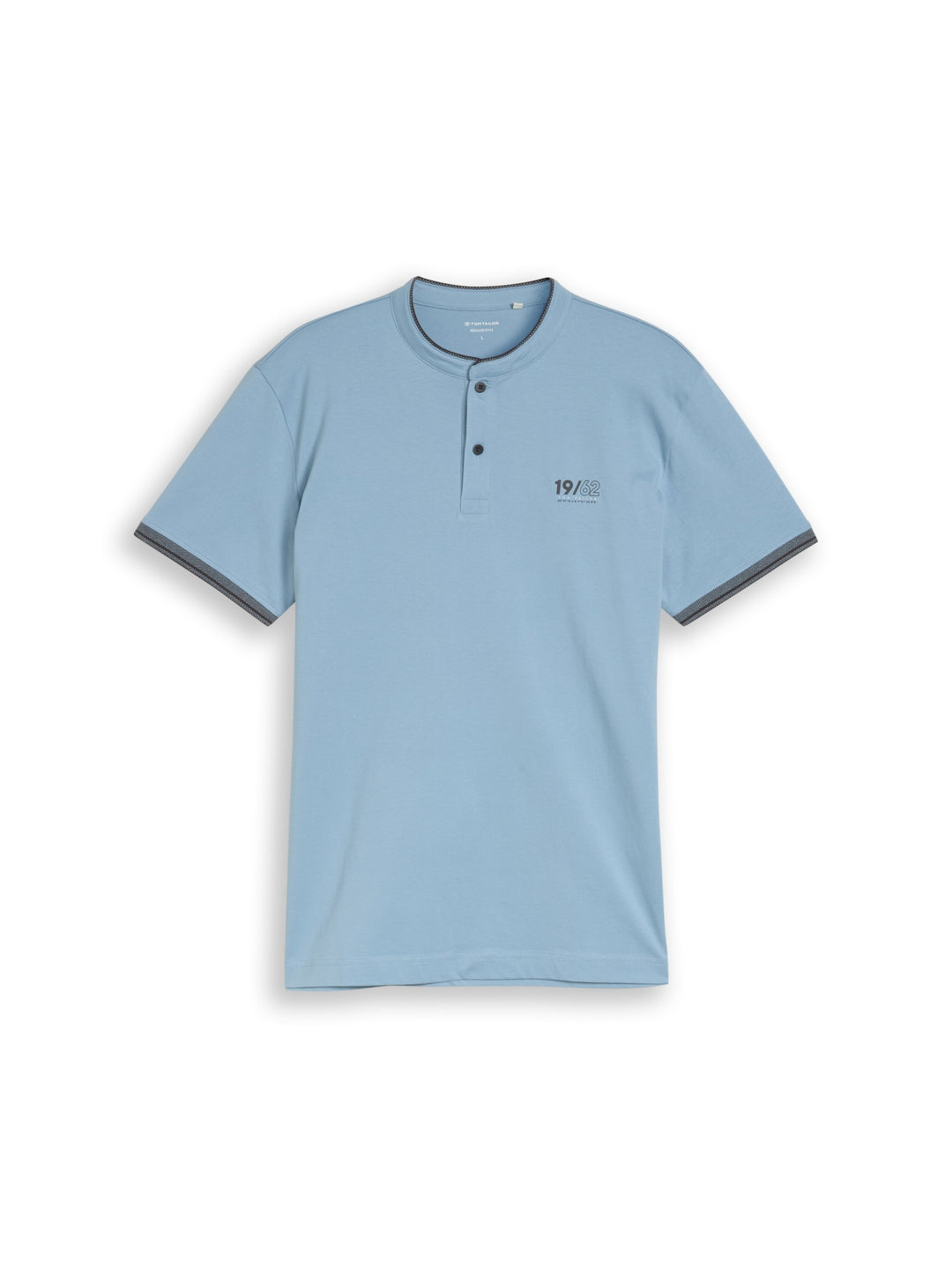 printed stand-up collar polo, mountain spring blue 39441 Bild 1