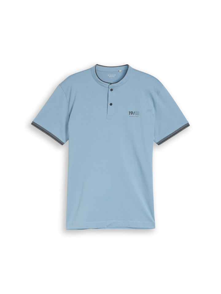 printed stand-up collar polo, mountain spring blue 39441 Bild 1