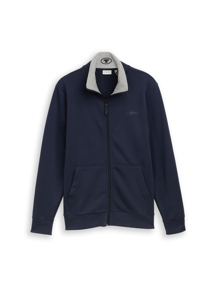 printed stand-up sweat jacket, sky captain blue 10668 Bild 1