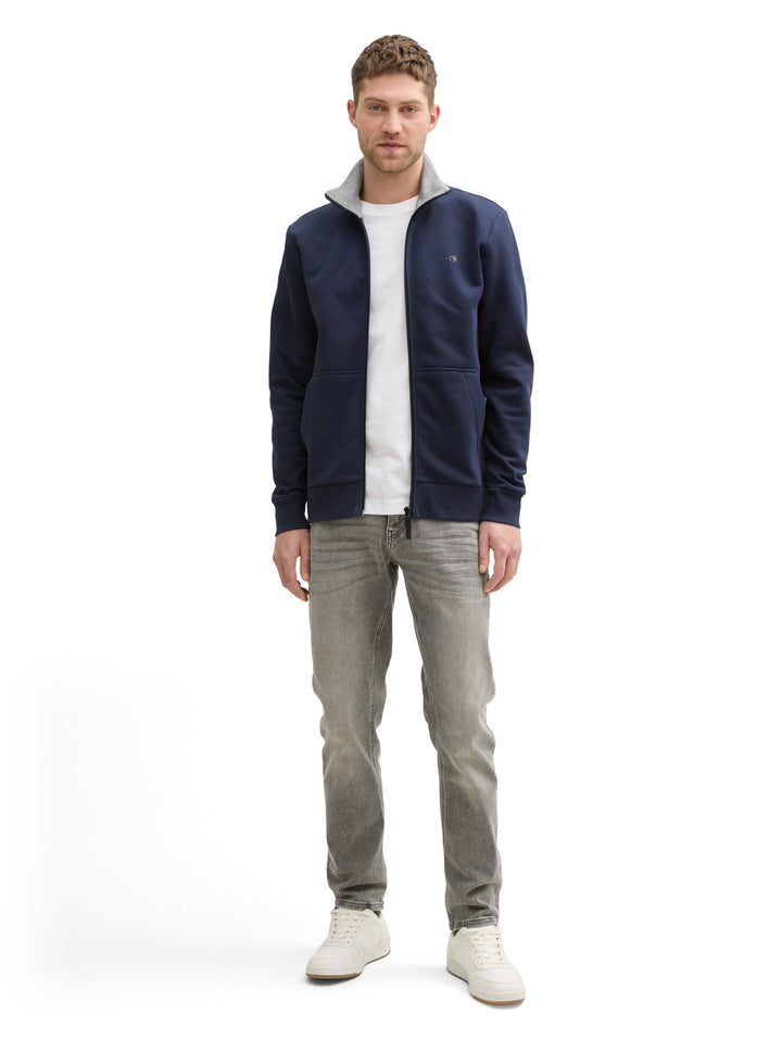 printed stand-up sweat jacket, sky captain blue 10668 Bild 3