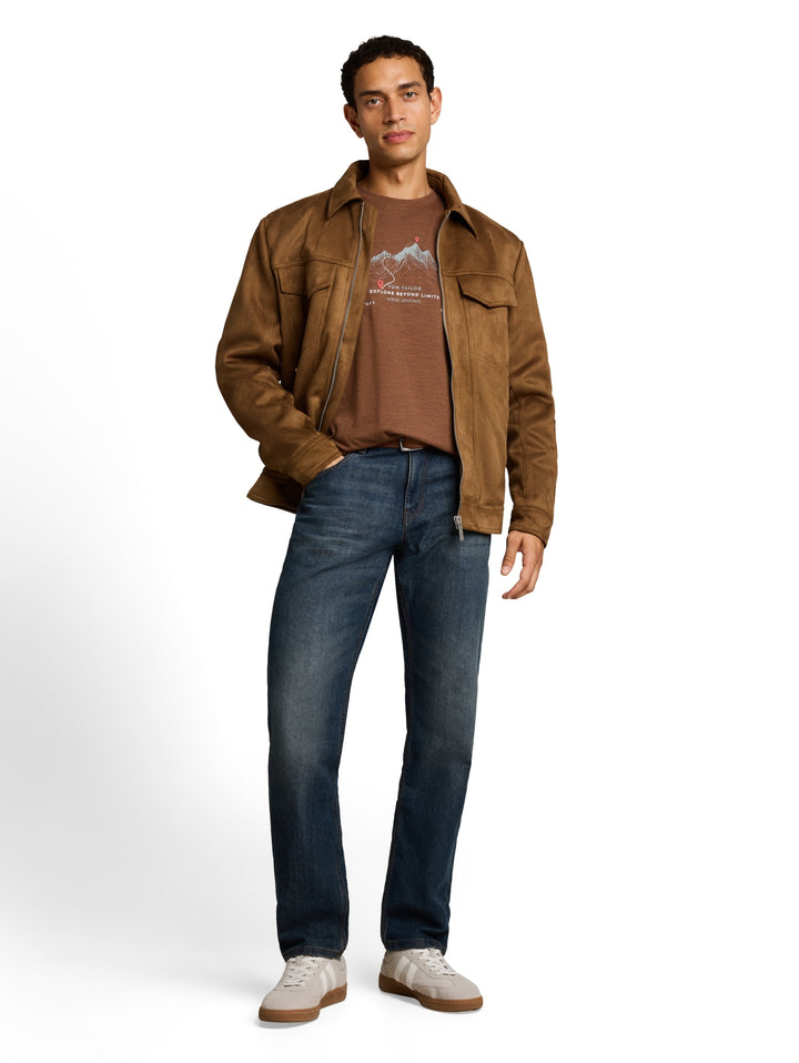 printed t-shirt, brown olive injected stripe 40927 Bild 3