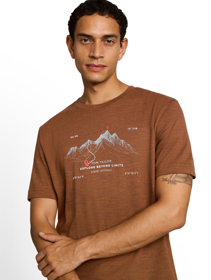 printed t-shirt, brown olive injected stripe 40927 Bild 6