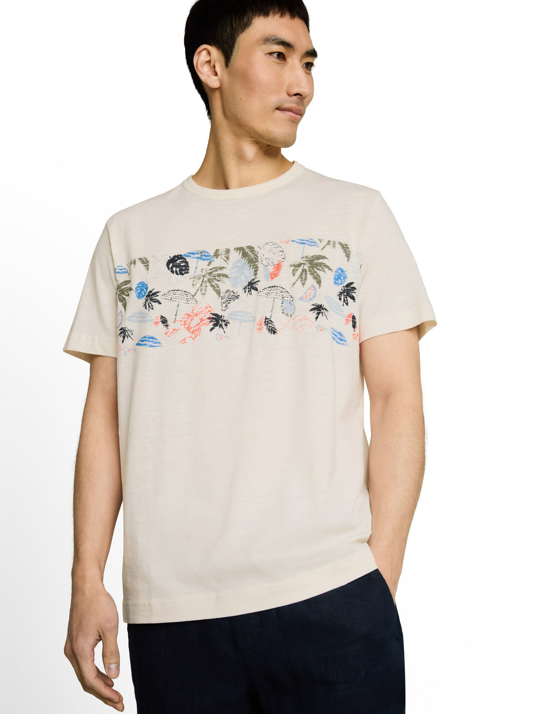 printed  t-shirt, Gardenia White 10348 Bild 6