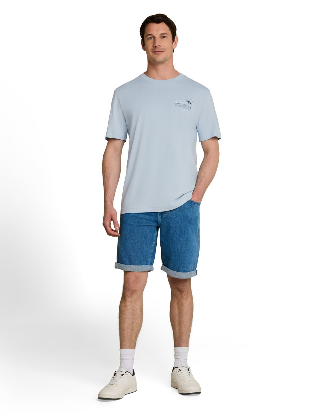 printed t-shirt, light blue grey 35249 Bild 3