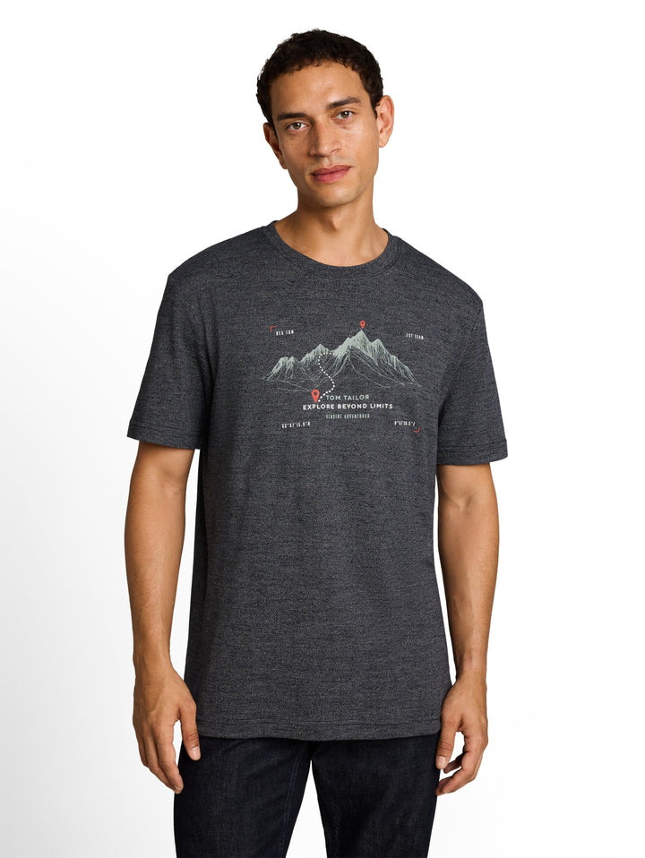 printed t-shirt, navy gardenia white injected 40038 Bild 5