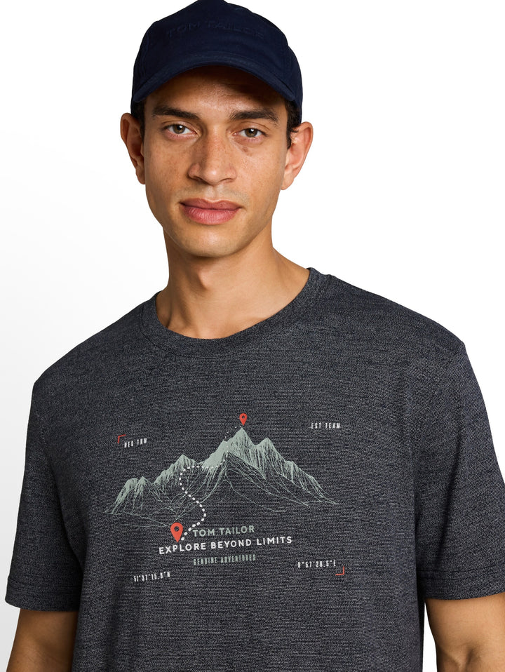 printed t-shirt, navy gardenia white injected 40038 Bild 6