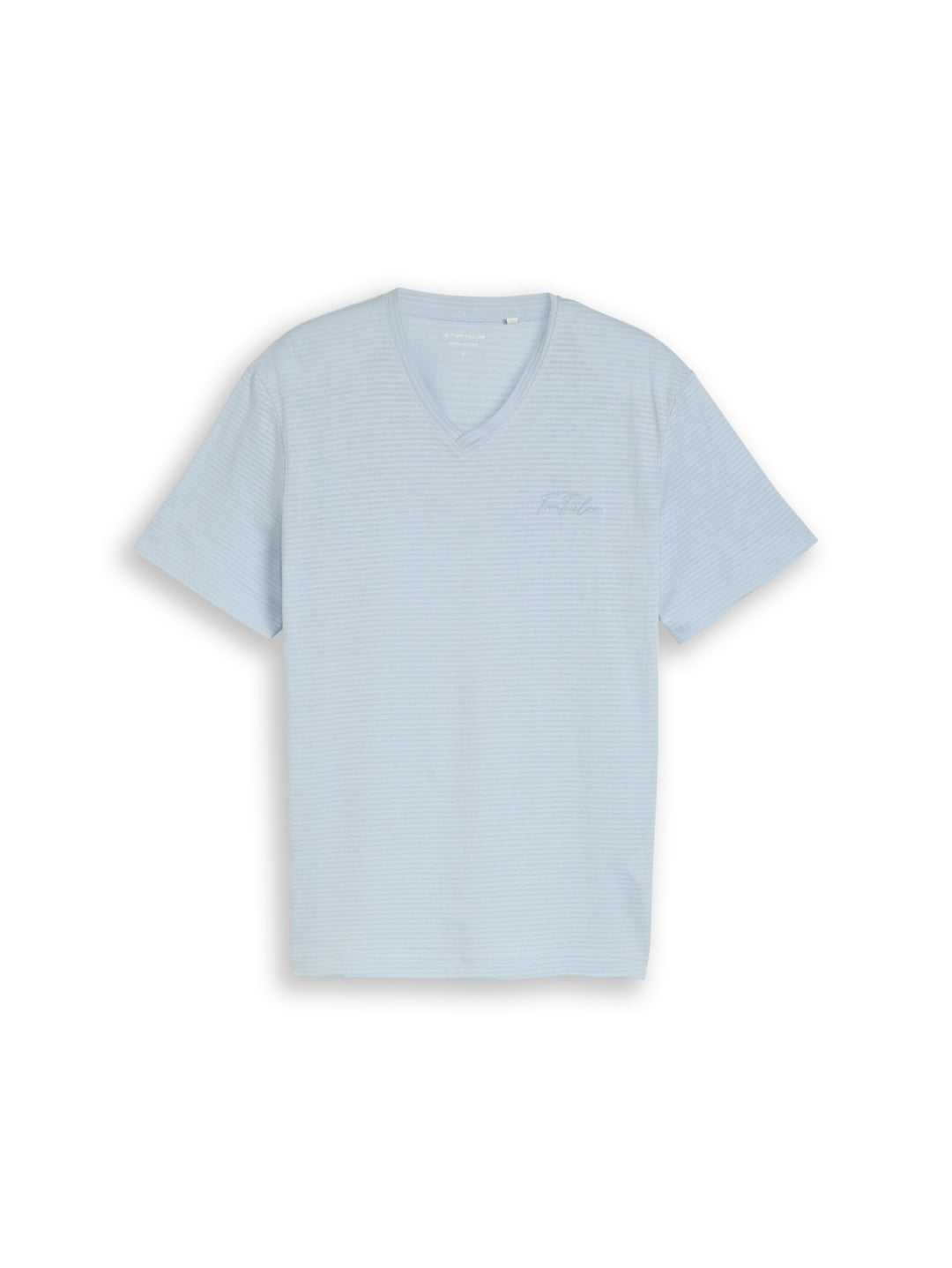 printed v-neck t-shirt, light blue grey 35249 Bild 1