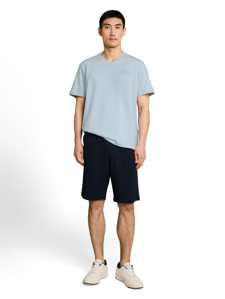 printed v-neck t-shirt, light blue grey 35249 Bild 3