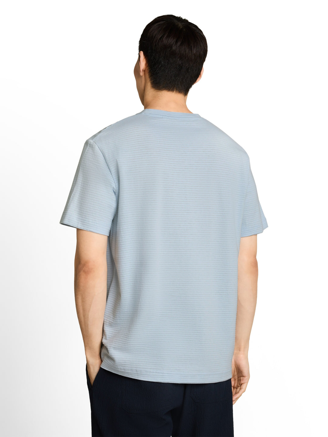 printed v-neck t-shirt, light blue grey 35249 Bild 4
