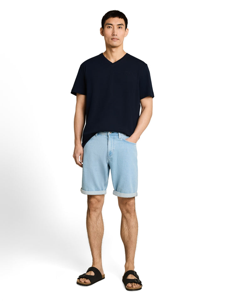 printed v-neck t-shirt, sky captain blue 10668 Bild 3