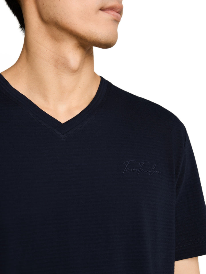 printed v-neck t-shirt, sky captain blue 10668 Bild 6