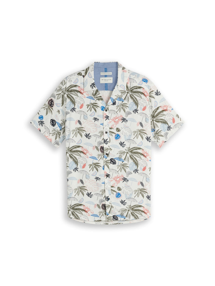 printed viscose twill shirt, off white beach design 40189 Bild 1