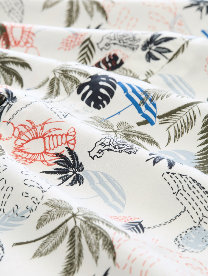 printed viscose twill shirt, off white beach design 40189 Bild 2