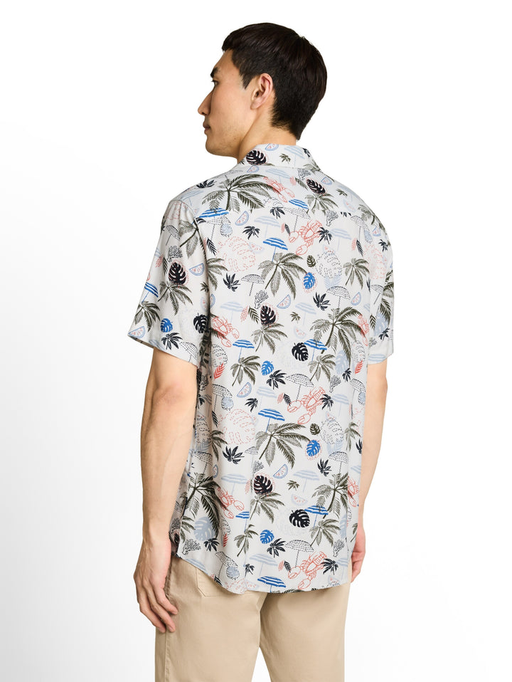 printed viscose twill shirt, off white beach design 40189 Bild 4