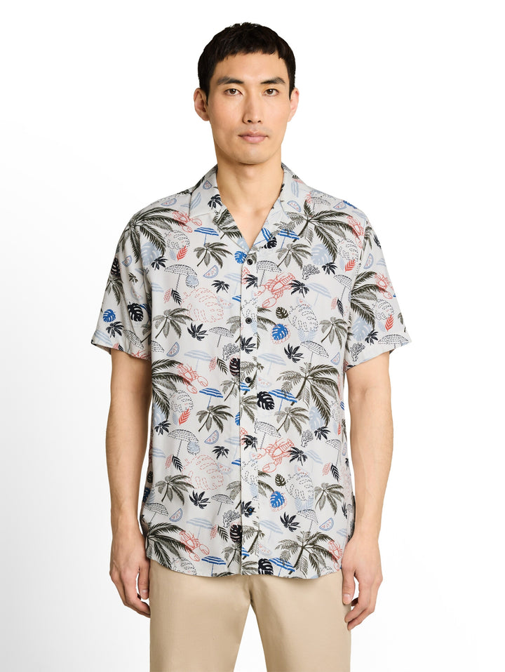 printed viscose twill shirt, off white beach design 40189 Bild 5
