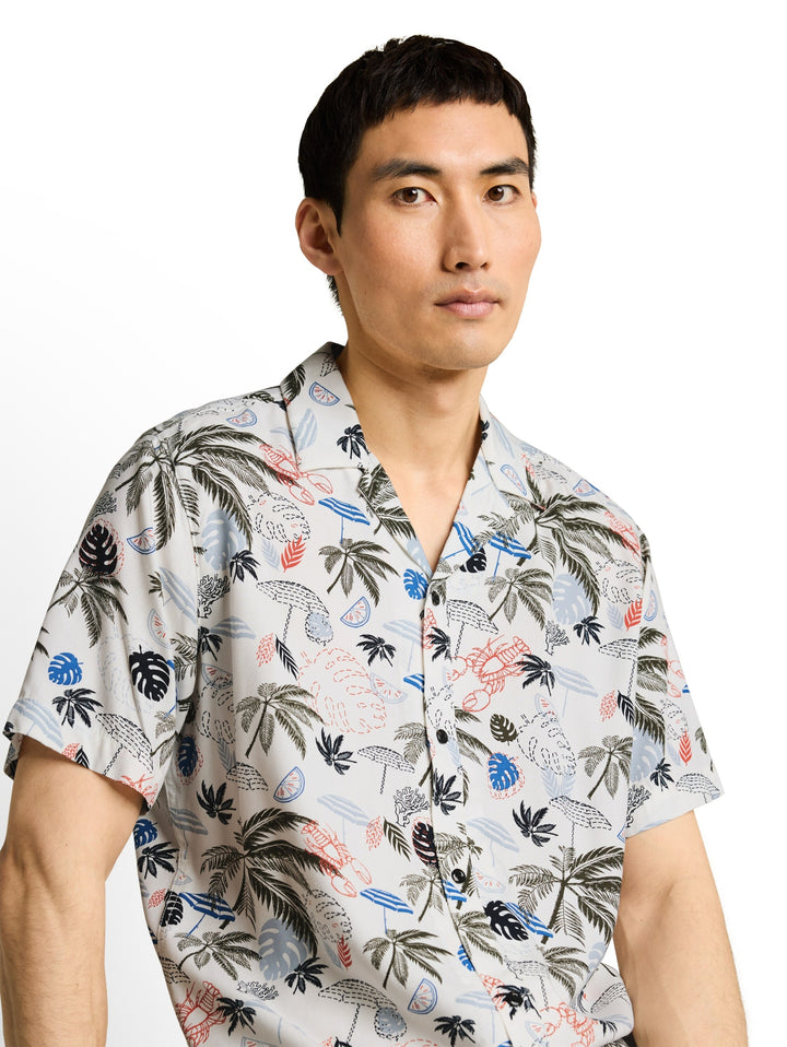 printed viscose twill shirt, off white beach design 40189 Bild 6