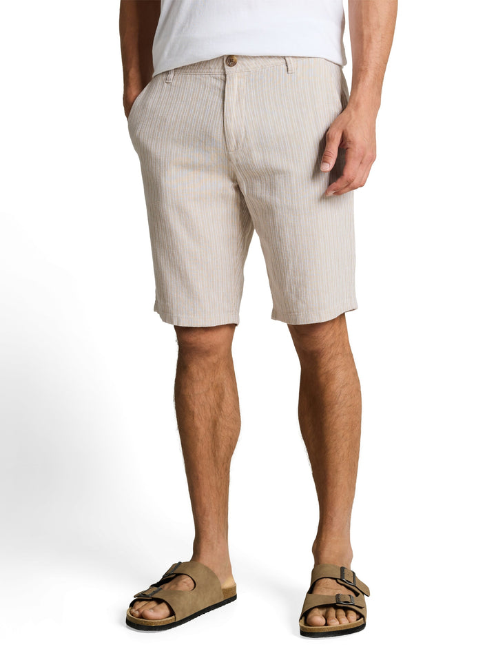 regular cotton linen chino sho, cashew beige stripe 39617 Bild 2
