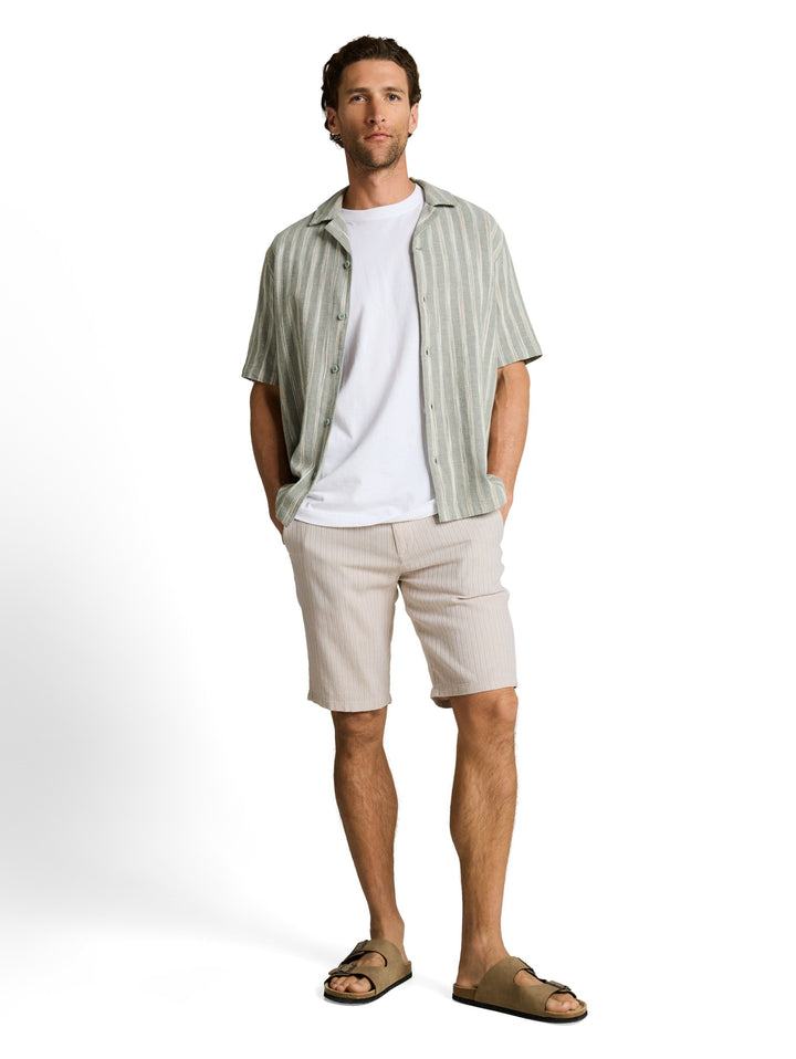 regular cotton linen chino sho, cashew beige stripe 39617 Bild 5