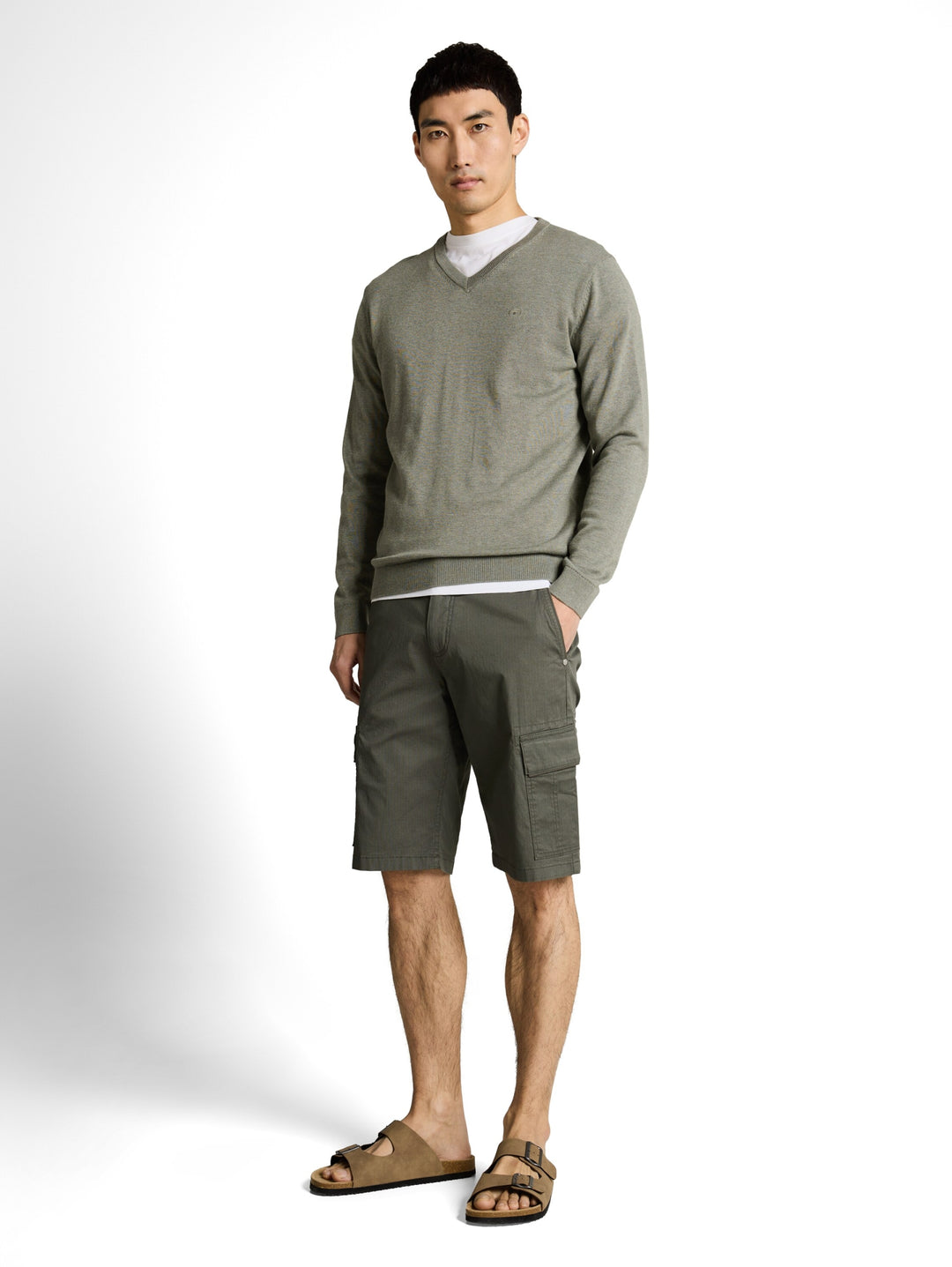 regular printed cargo short, khaki mini geometric print 39611 Bild 5
