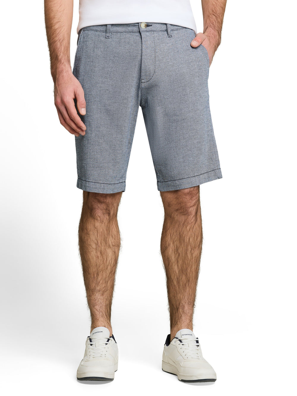 regular structured chino short, navy structure 40334 Bild 2