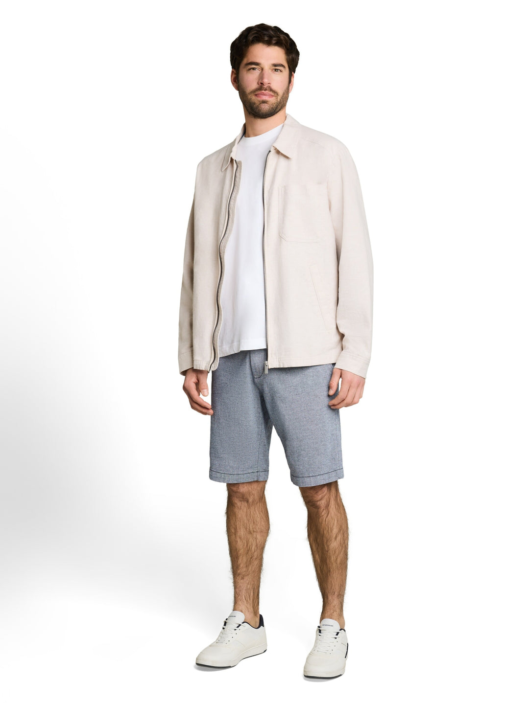 regular structured chino short, navy structure 40334 Bild 5