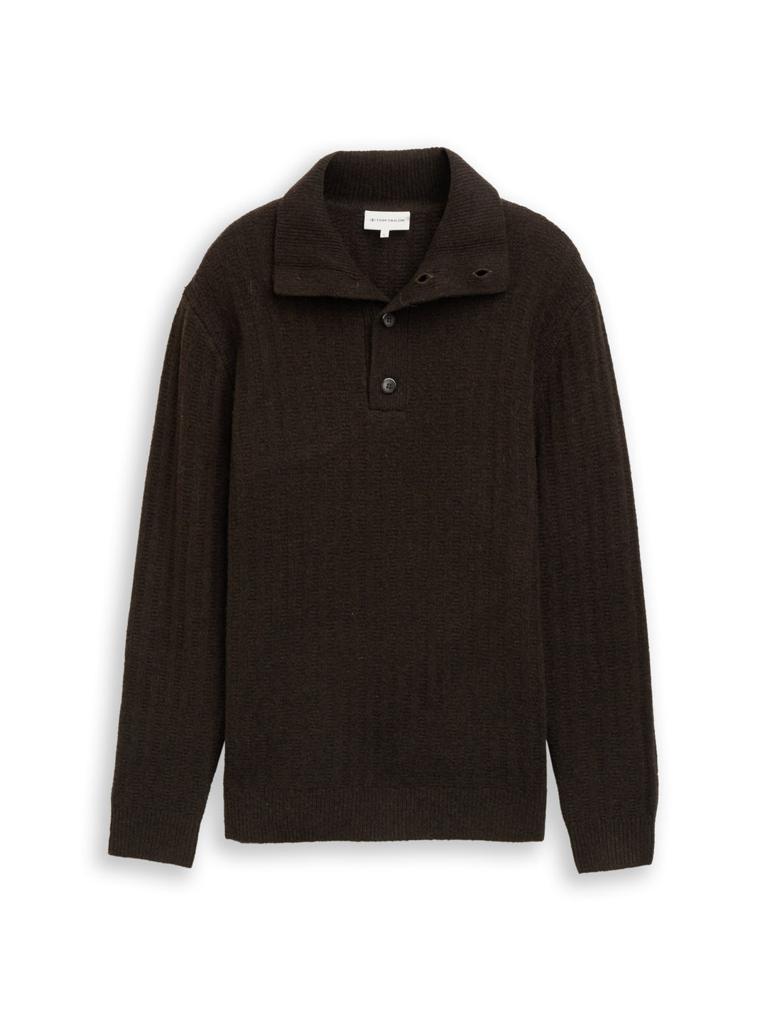 rib structure button troyer kn, dark chocolate brown melange 40781 Bild 1