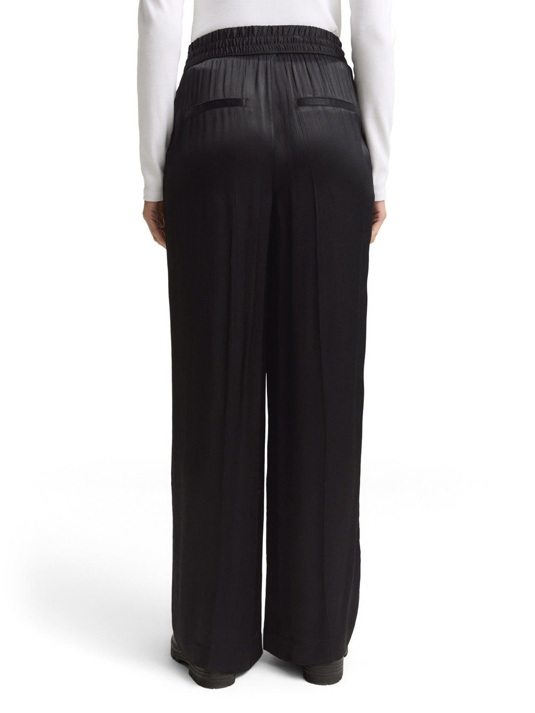 satin wide leg pants, deep black 14482 Bild 4