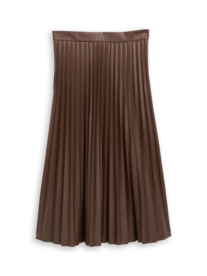 skirt plissee fake leather, dark pecan brown 27506 Bild 1