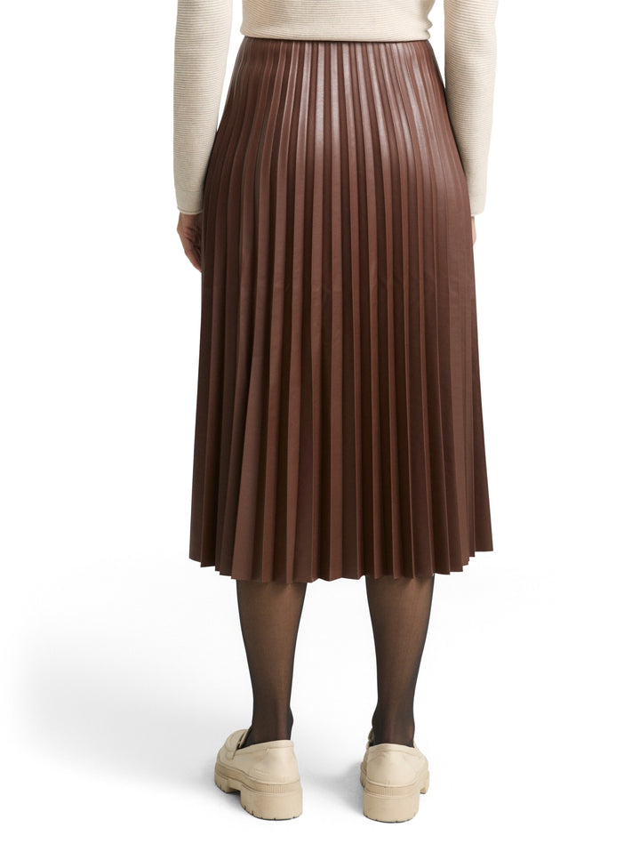 skirt plissee fake leather, dark pecan brown 27506 Bild 5