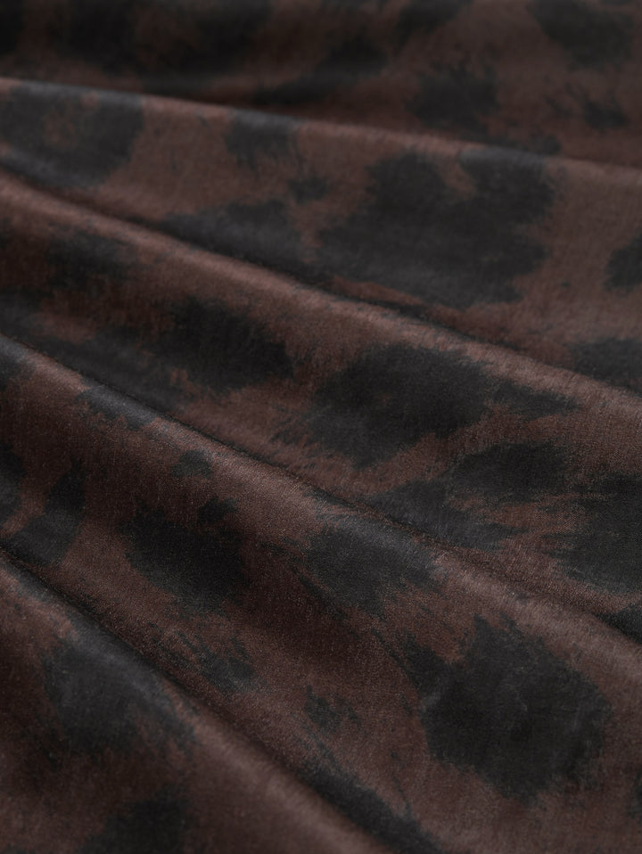skirt satin, brown black big leo print 39039 Bild 3