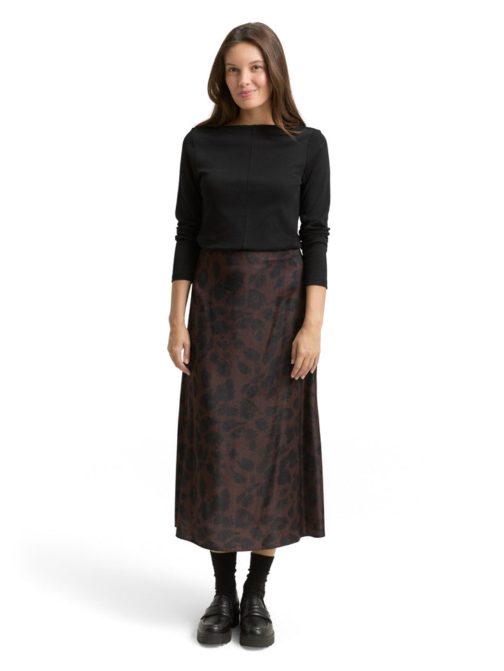 skirt satin, brown black big leo print 39039 Bild 5