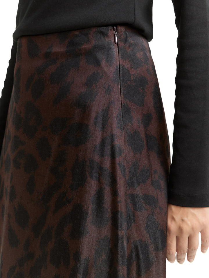 skirt satin, brown black big leo print 39039 Bild 6
