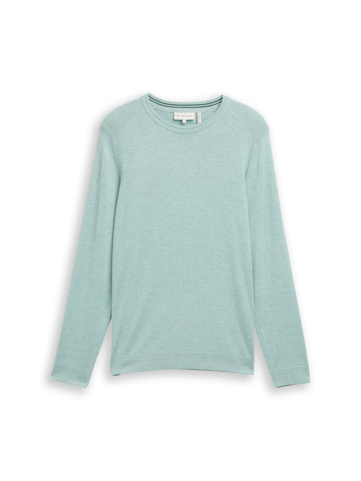 soft crew neck pullover, soft greyish green melange 39549 Bild 1