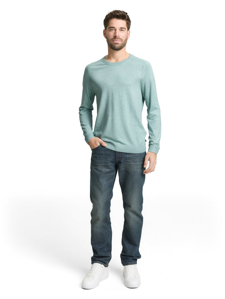 soft crew neck pullover, soft greyish green melange 39549 Bild 3