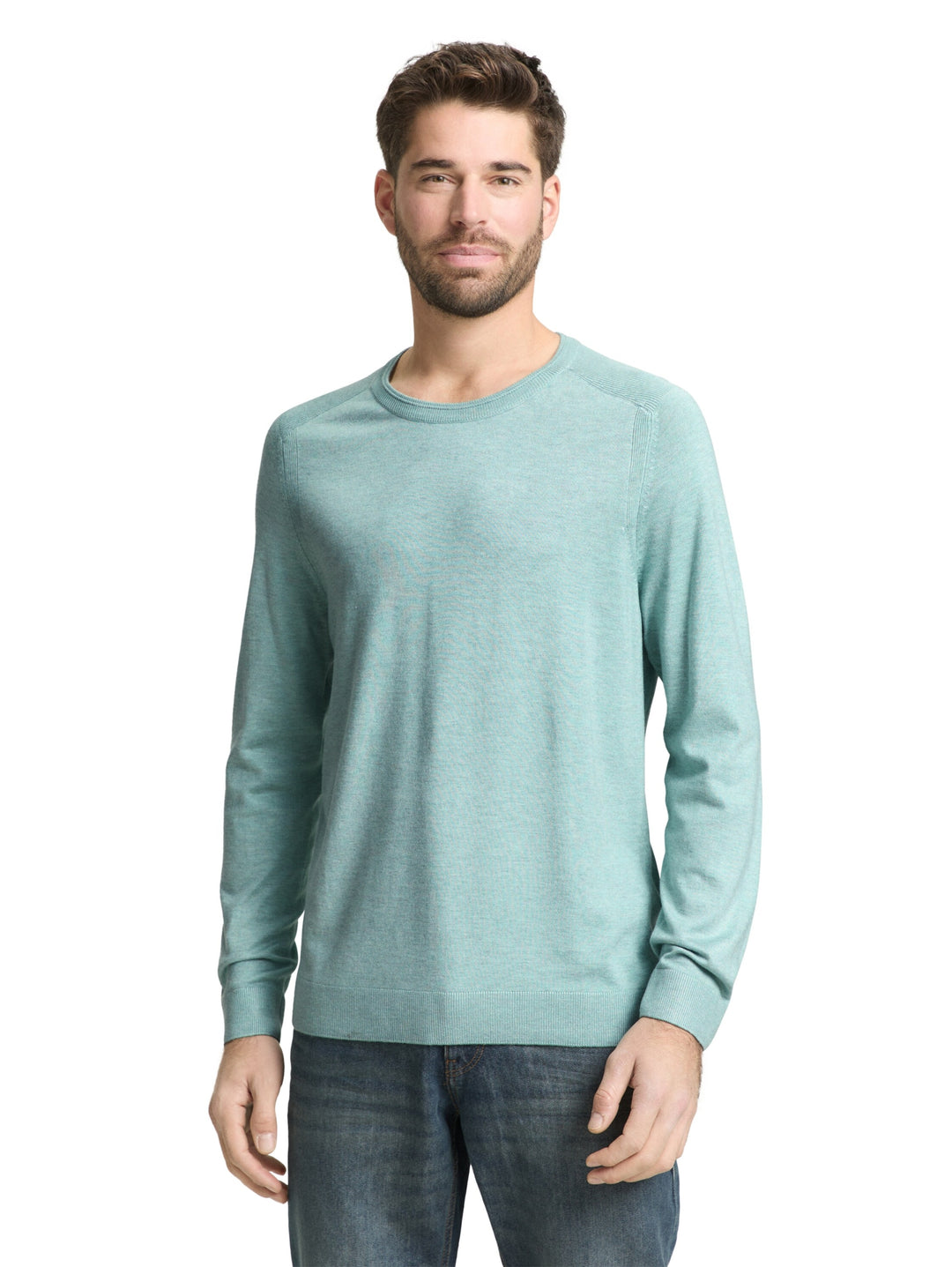 soft crew neck pullover, soft greyish green melange 39549 Bild 5
