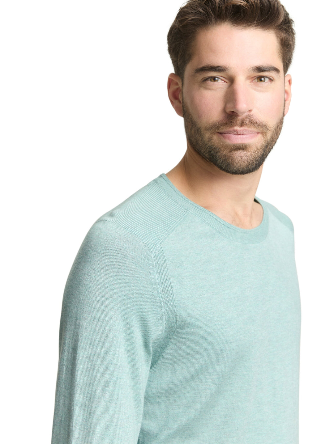 soft crew neck pullover, soft greyish green melange 39549 Bild 6