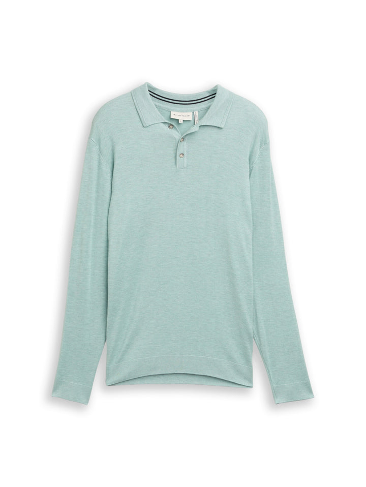 soft knit polo, soft greyish green melange 39549 Bild 1
