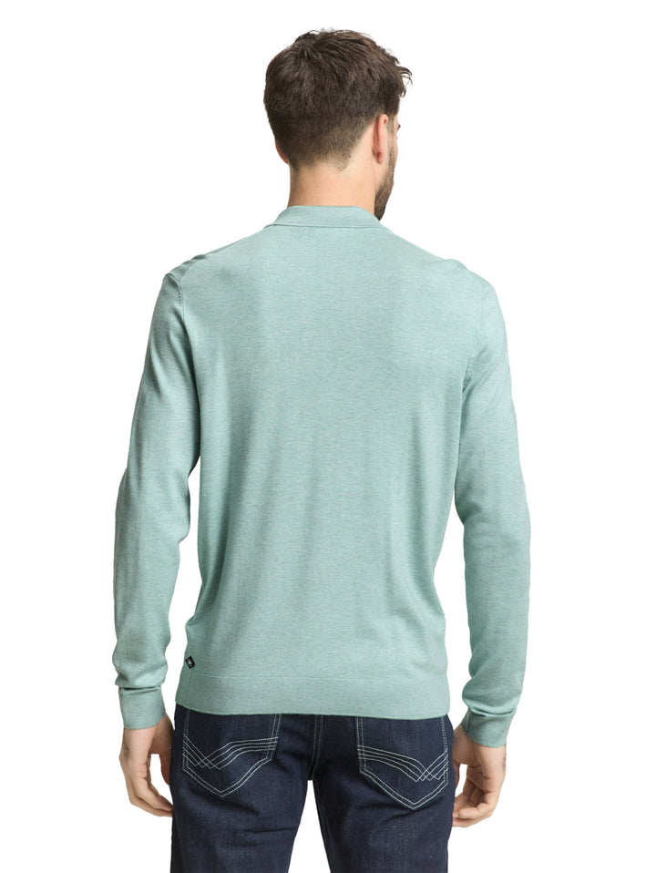 soft knit polo, soft greyish green melange 39549 Bild 4