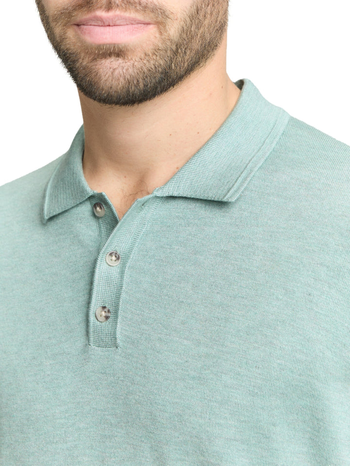 soft knit polo, soft greyish green melange 39549 Bild 5