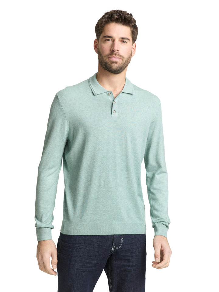 soft knit polo, soft greyish green melange 39549 Bild 6