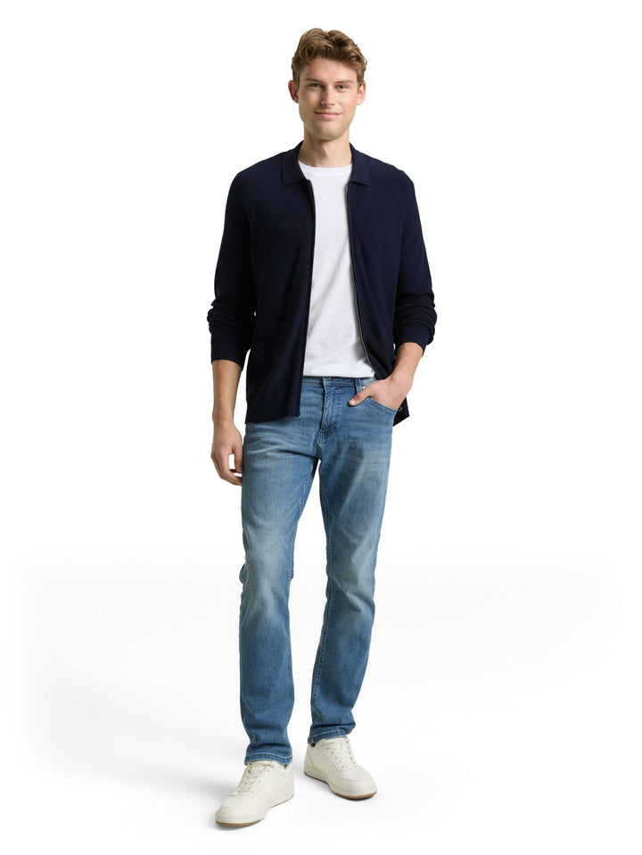 soft knit zip jacket, Knitted Navy Melange 13160 Bild 3
