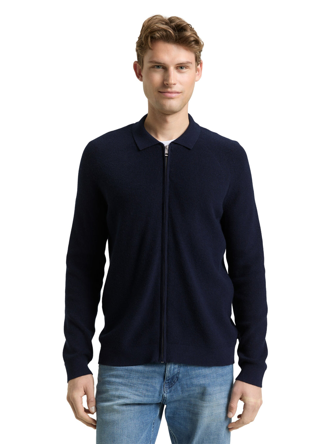 soft knit zip jacket, Knitted Navy Melange 13160 Bild 5