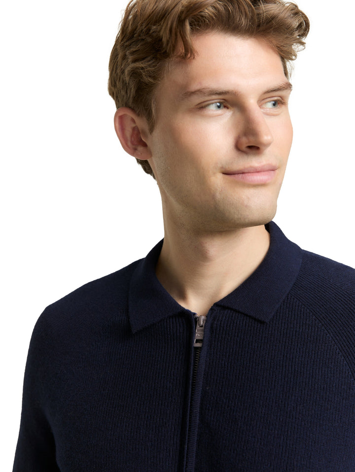 soft knit zip jacket, Knitted Navy Melange 13160 Bild 6
