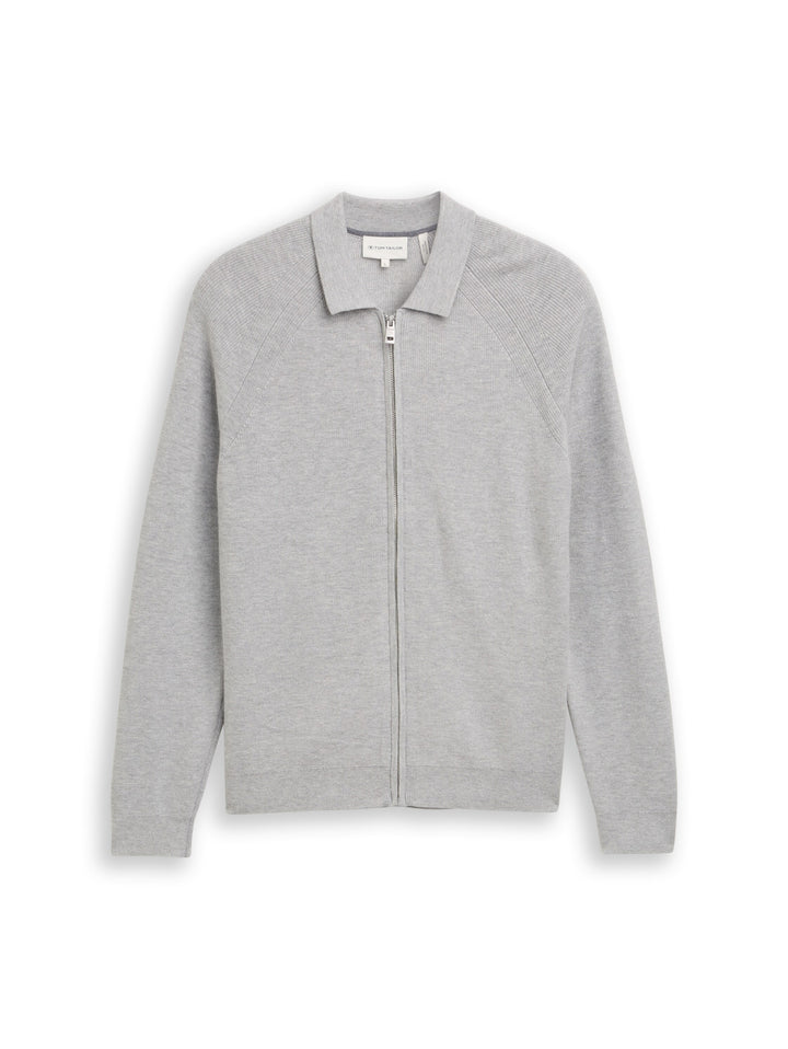 soft knit zip jacket, Light Soft Grey Melange 14427 Bild 1