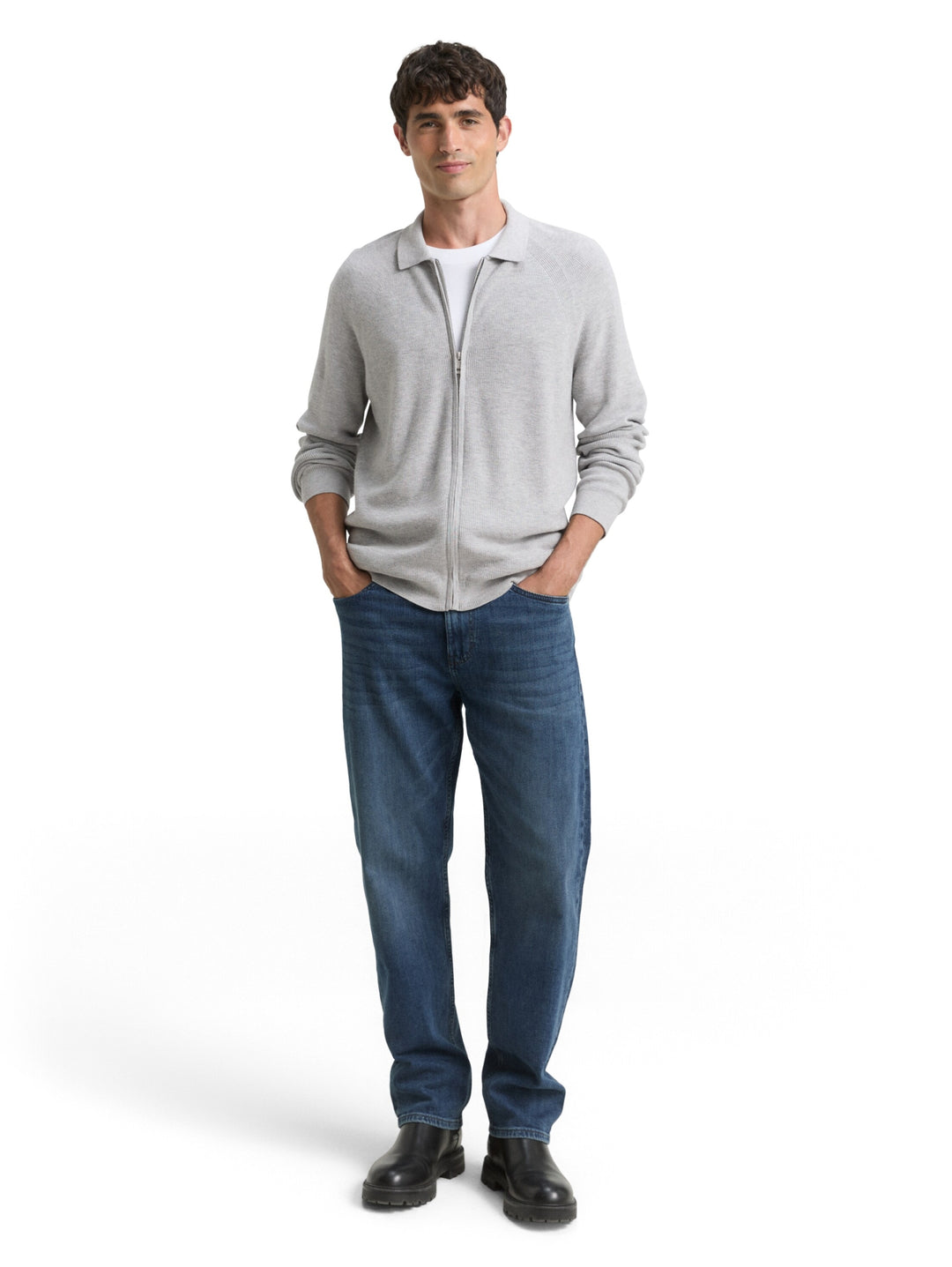 soft knit zip jacket, Light Soft Grey Melange 14427 Bild 3