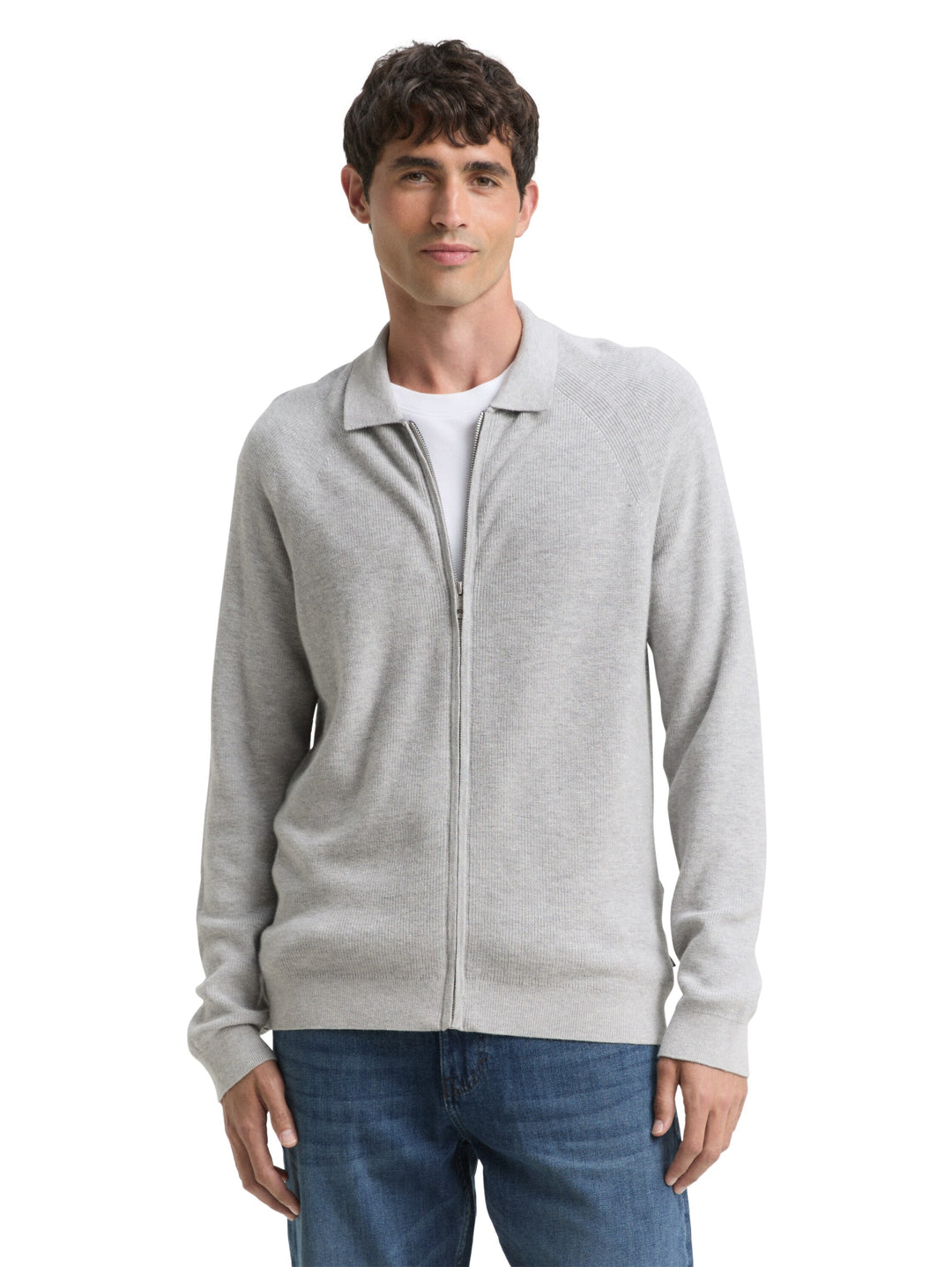soft knit zip jacket, Light Soft Grey Melange 14427 Bild 5