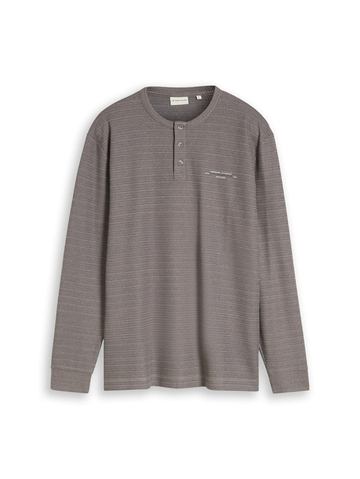 spacedye henley, taupe blue inject structure 40938 Bild 1