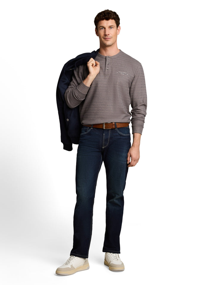spacedye henley, taupe blue inject structure 40938 Bild 3