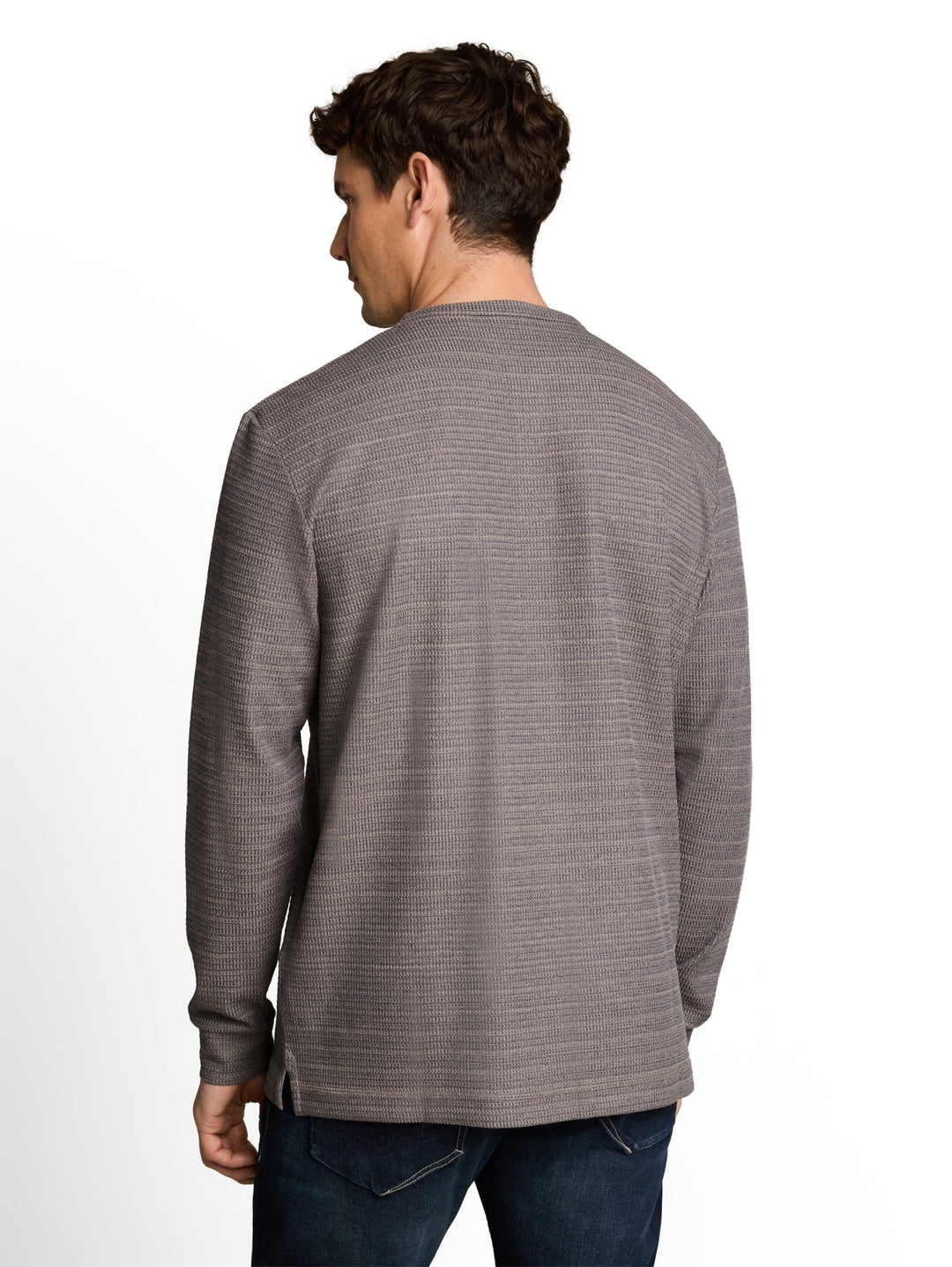 spacedye henley, taupe blue inject structure 40938 Bild 4